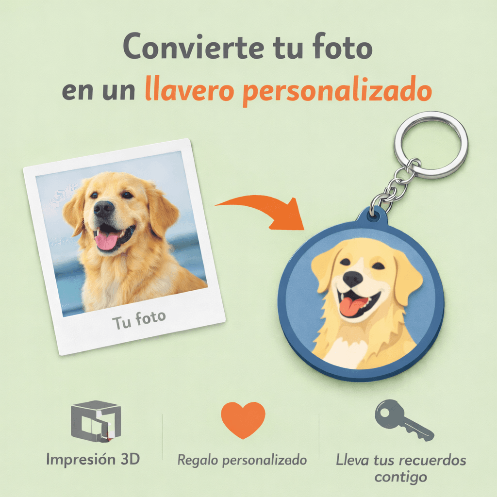 Llavero personalizado por foto –  impresión 3D a medida